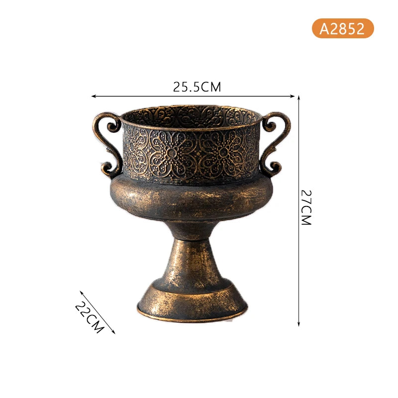 Antique Iron Vase – French Romantic Trophy Design