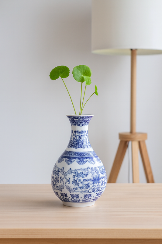 Antique Blue & White Porcelain Vase – Classic Ceramic Decor